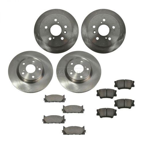 Brake pad & rotor kit ceramic front & rear for es350 avalon camry hybrid new