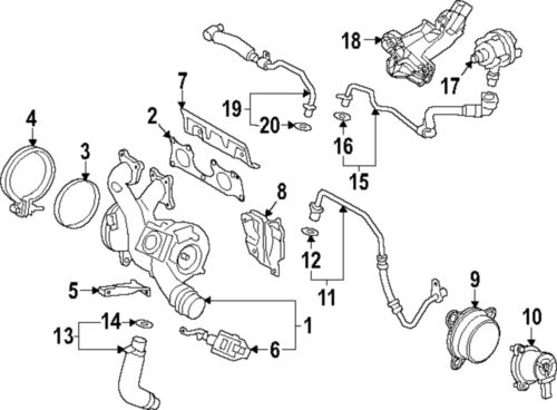 Genuine bmw water outlet pipe o-ring 07-14-8-846-822