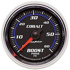 Autometer cobalt-boost gauge 2-1/16 mechanical full sweep 60 psi