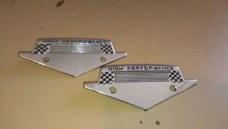 1964-66 ford mustang front fender high-performance emblems, new repo