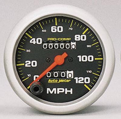 Autometer pro-comp series speedometer 0-120 mph 3 3/8" dia mechanical 5152