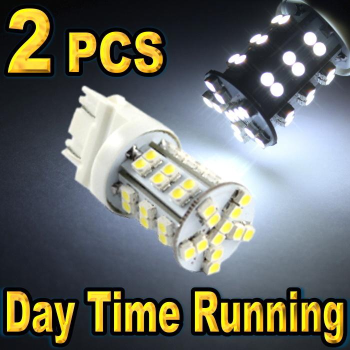 2x 3157 xenon white 42-smd led day time running light bulbs 3156 3757 4114 4157