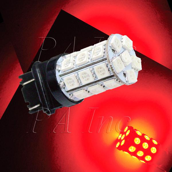 2x 7440 7443 t20 30 smd led light bulb super red tail brake backup wedge lamp