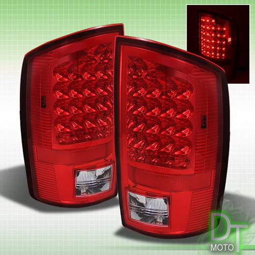 07-08 dodge ram 1500/2500/3500 red clear led tail brake lights lamps left+right