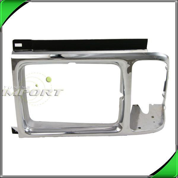 89-91 ford aerostar left driver head light lamp chrome frame bracket bezel shell