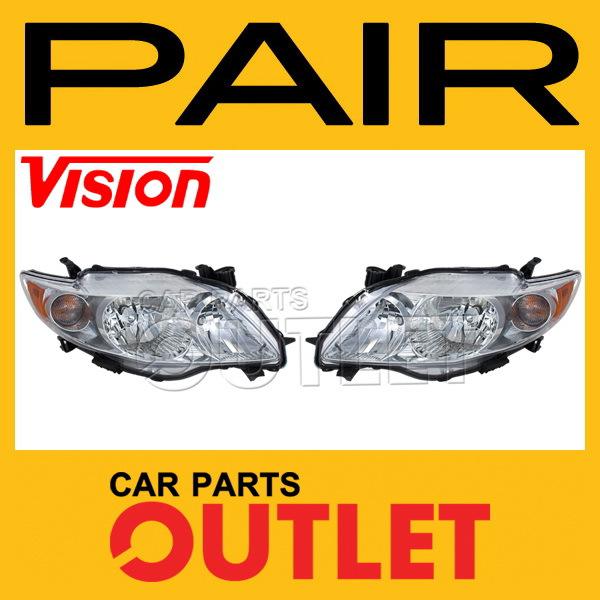 2009-2010 toyota corolla head light lamp assembly left+right set pair new lh+rh