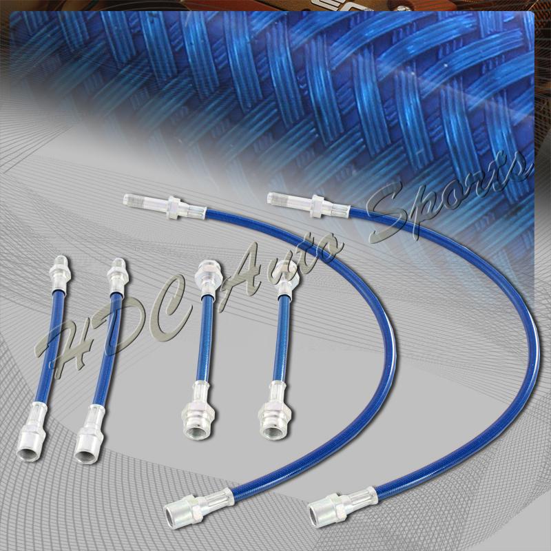 93-98 volkswagen golf gti jetta front+rear stainless steel brake line hose blue