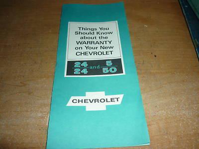 1967 chevrolet camaro corvette warranty owners manual