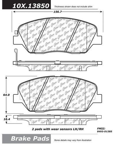 Centric 105.13850 brake pad or shoe, front