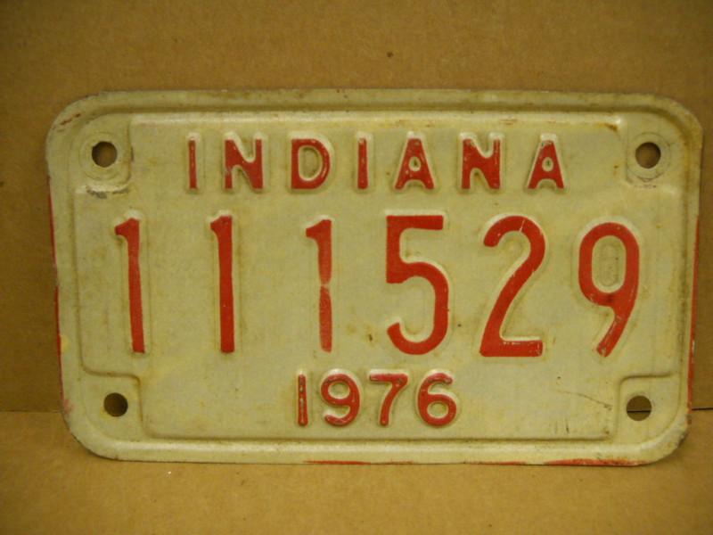 Indiana  motorcycle license plate 1976 harley honda kawasaki suzuki yamaha bsa