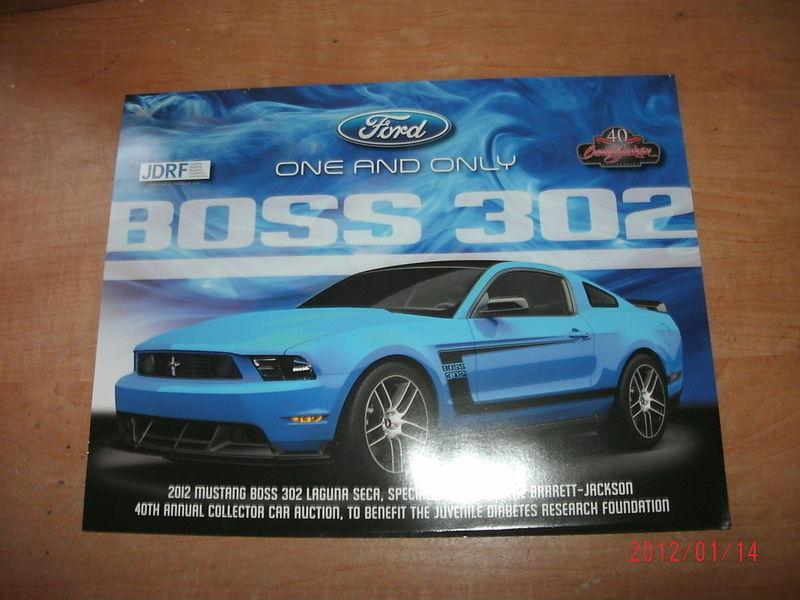 2012 ford mustang boss 302 laguna seca dealer spec sheet sales promo flyer broch