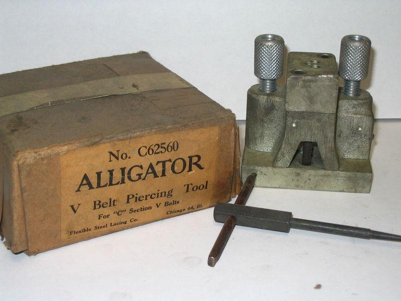 Vintage v belt alligator c62560 c section piercing tool nos box flexible lacing