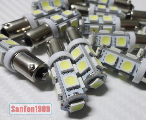 4x car ba9s t4w 1891 6253 5050 9smd led white interior map dome light bulbs #sb5