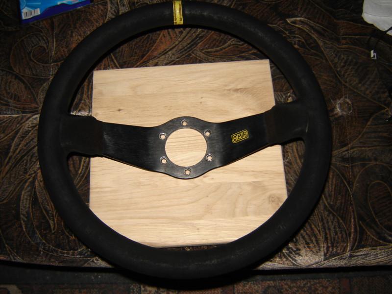 Genuine omp rally 350 mm 2 spoke black suede steering wheel used