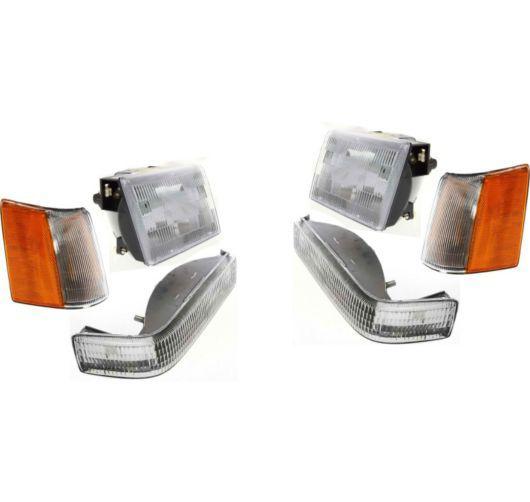 93-96 grand cherokee headlights & parking corner lights left & right pair set