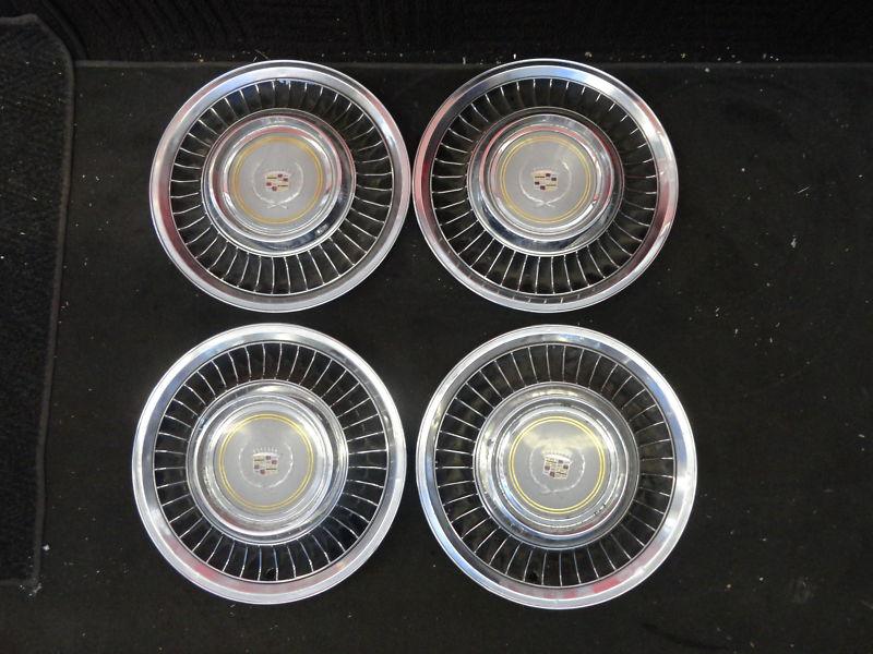 Cadillac 15" hub cap center piece cover wheel cap set of four wire wheel covers