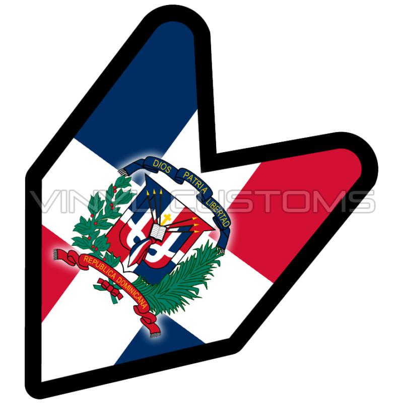 4" dominican wakaba leaf flag decal sticker jdm a+