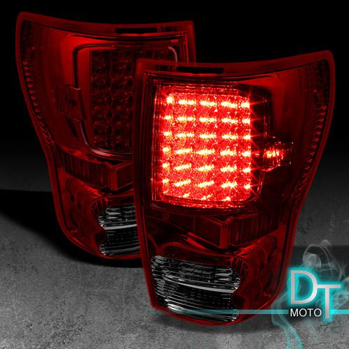 07-13 tundra pickup truck red smoked led tail brake lights lamps left+right