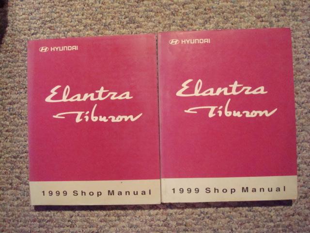 1999 hyundai elantra tiburon factory service work shop repair manual book set 