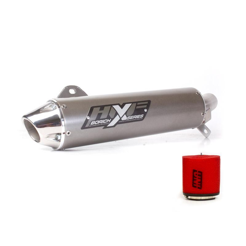 Hmf honda trx 450r 2006 - 2013 borich slip on exhaust muffler & uni filter