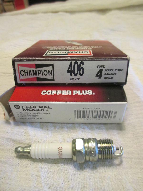 Lot of 4 champion 406 rv12yc spark plugs