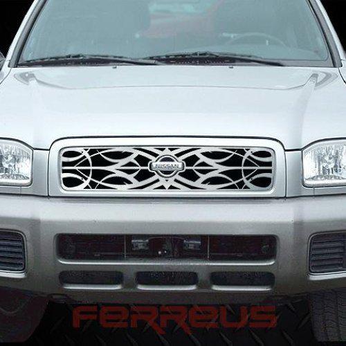 Nissan pathfinder 99-01 tribal polished stainless truck grill insert add-on trim