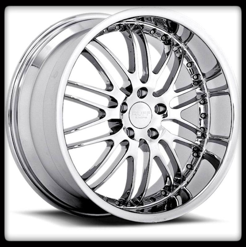 20x10 & 20x8.5 20" ruff racing r281 chrome camaro mustang staggered wheels rims