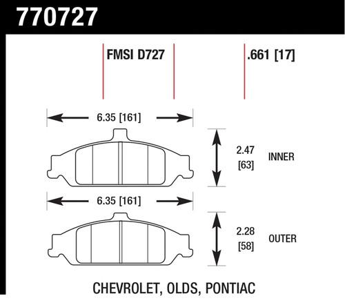 Hawk performance 770727 premium oes; disc brake pads