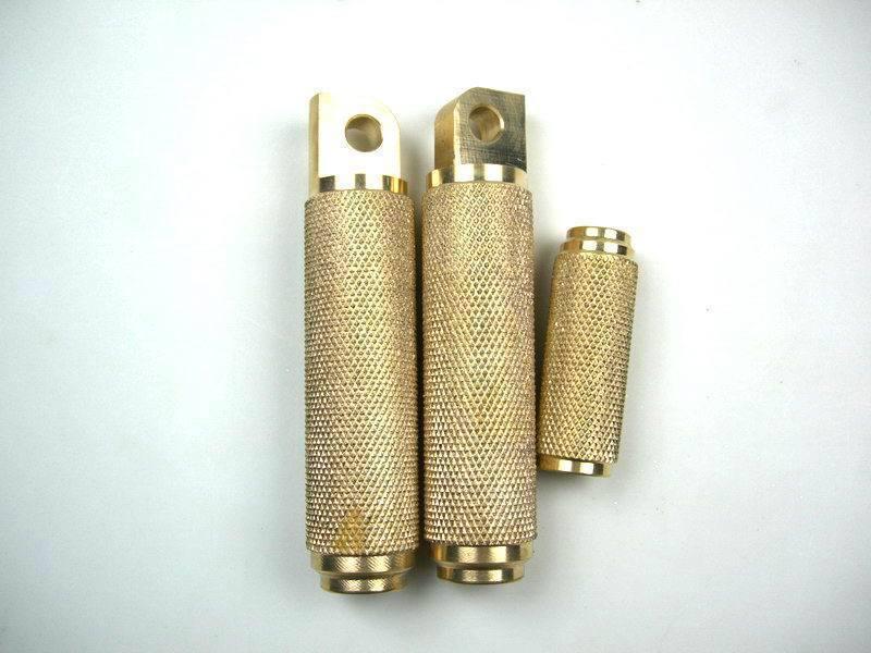 Brass harley chopper oldschool knurled foot pegs kit t