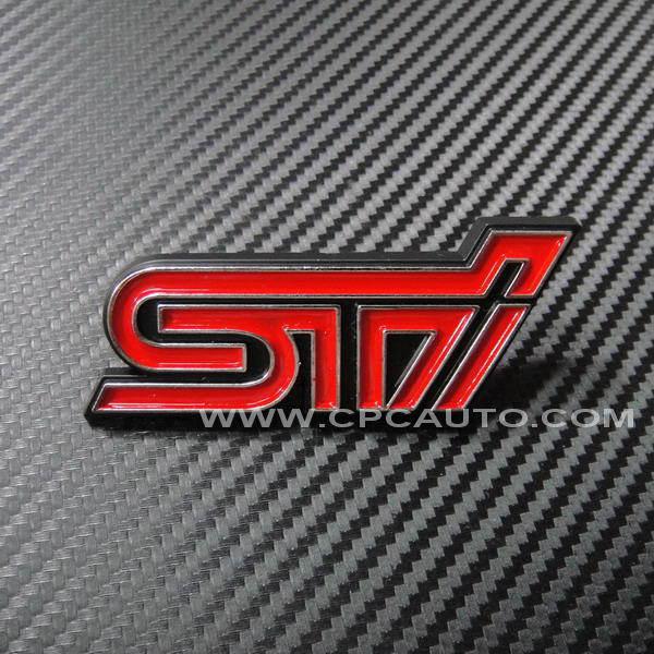 Car  front grill grille fender hood truck chorme badge emblem sti for subura red