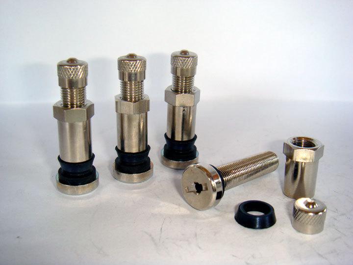 4 pcs. slim clamp-in metal tubeless tire valve.