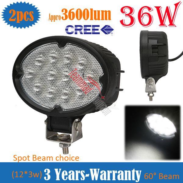 2x 36w cree led work light flood offroad lamp truck 4wd boat suv jeep atv e-mark