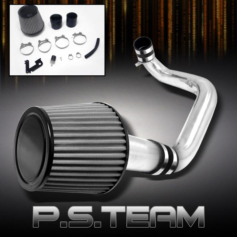 01-05 civic dx lx polished aluminum cold air intake+stainless washable filter