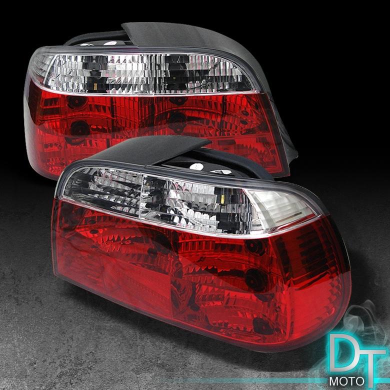 95-01 bmw e38 7-series sedan crystal red clear 740i 740il 750il tail lights lamp