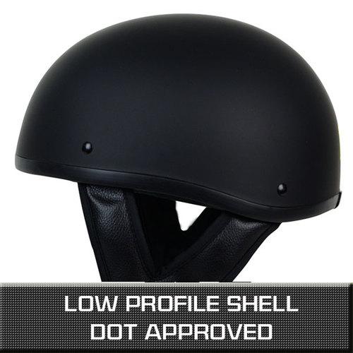 Xs s m l xl ~ matte black skid lid cap motorcycle chopper bobber dot half helmet