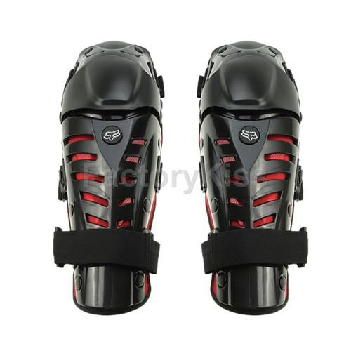 Deluxe atv motorcycle motocross knee pads armor guard - red