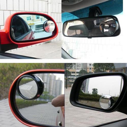 2pcs wide angle round convex car vehicle mirror blind spot rear view messaging