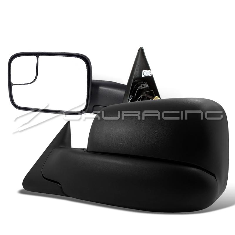 98-02 dodge ram power heated towing tow hauling side view mirrors pair