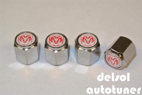 For dodge (white) new hex car valve stem caps (set of 4 pcs) 4pcs stems dust cap