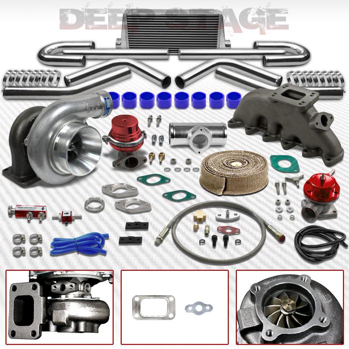 Gt35 t3t4 10pc turbo kit w/intercooler+manifold+wastegate 95-05 golf/94-04 jetta