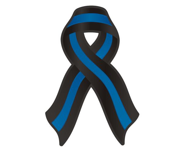 Thin blue line ribbon decal 5"x3.3" police sheriff officer memorial sticker zu1
