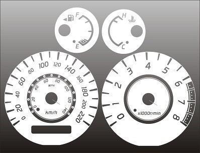 2002-2003 nissan sentra se-r metric kmh instrument cluster white face gauges