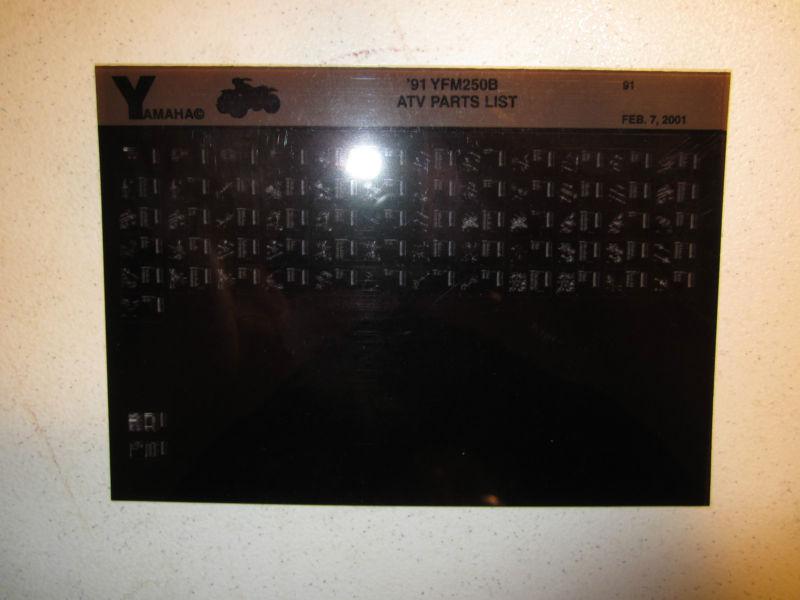 1991 yamaha atv yfm250b microfiche parts catalog yfm 250 b