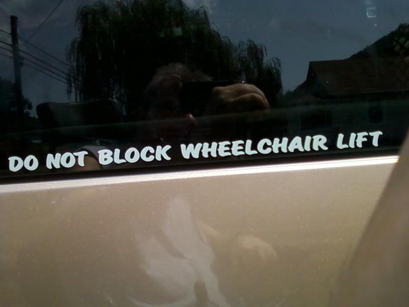 Do not block wheelchair lift decal handicap van sticker 
