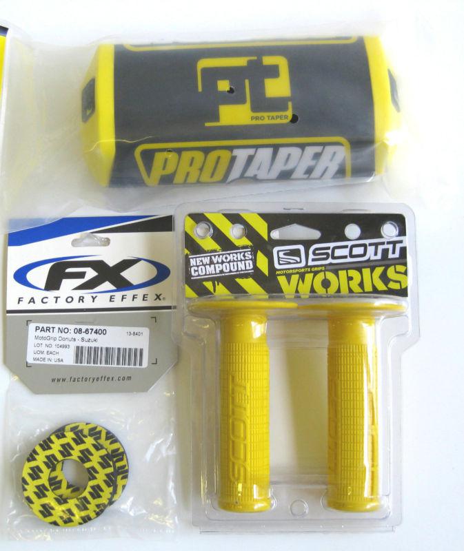 Pro taper protaper yellow 2.0 fat bar pad scott mxii yellow mx grips grip donuts