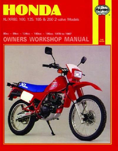 1978-1987 honda xl xr 80 100 125 185 200 repair manual