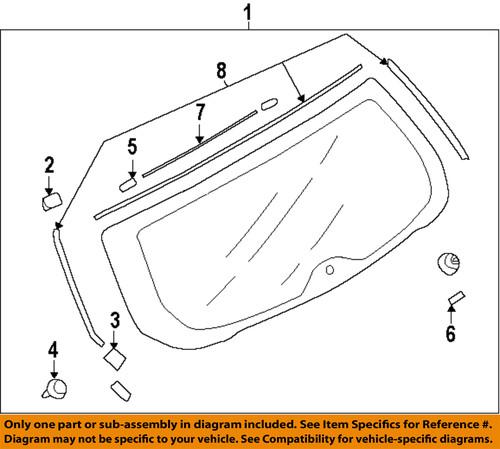 Subaru oem 63232aj02a lift gate-dam