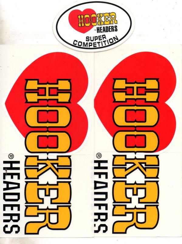 Hooker headers racing decals  3 piece set original not a repro