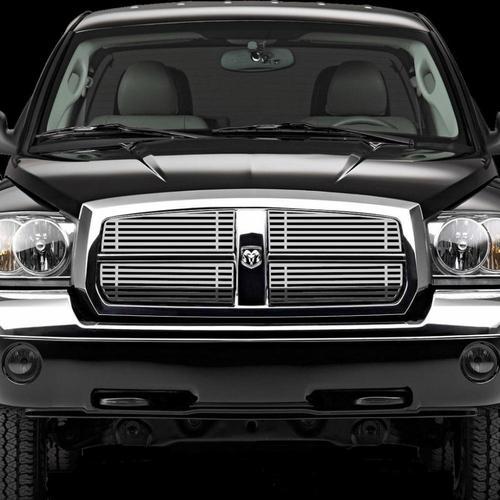 Dodge dakota 05-07 horizontal billet polished stainless grill insert trim cover