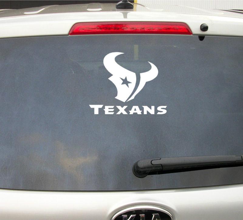 10in houston texans football white vinyl decal sticker wall art car window bull 